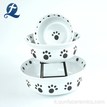 Ciotola per cani portatile per acqua potabile con alimentazione personalizzata in ceramica